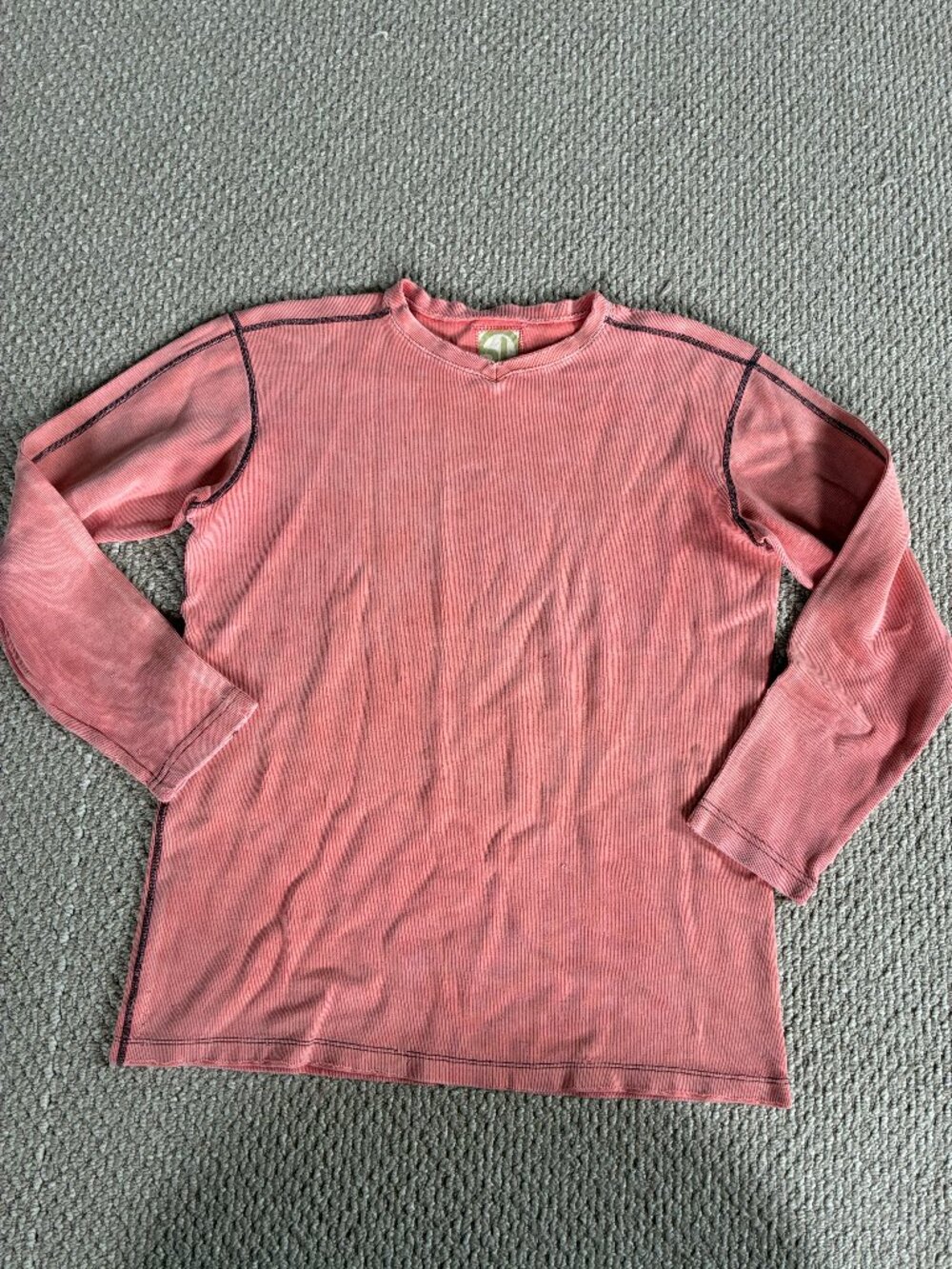 Vintage Straight Down Salmon Coral Long Sleeve Medium Shirt Distressed